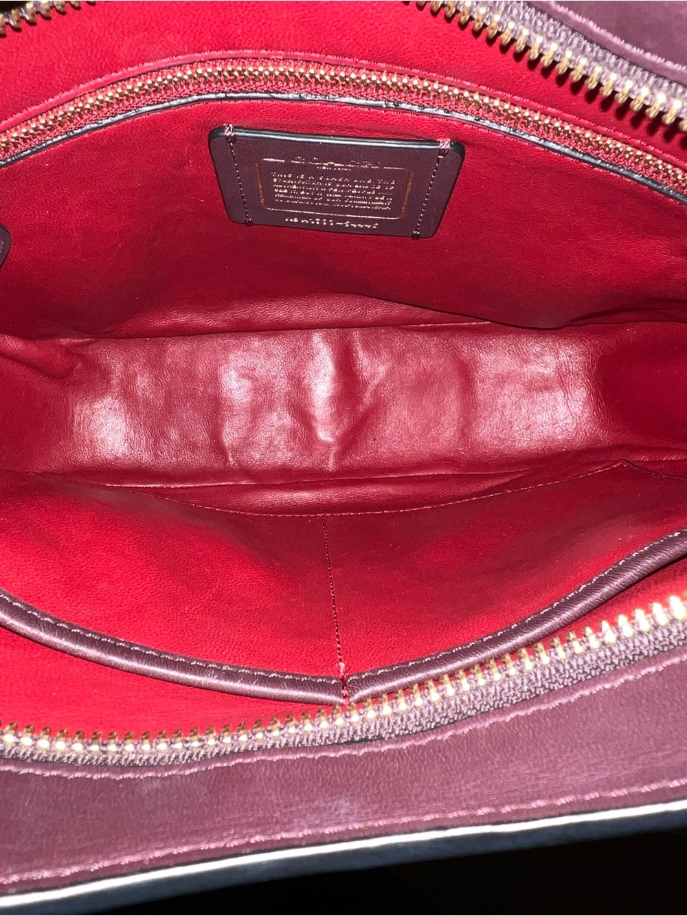 Coach Deep Burgundy Leather Hobo with Gold Hardware - Picture 8 of 14